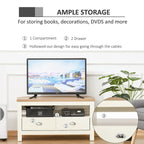 Meuble TV de 37,5 po avec tiroirs et rangement pour téléviseurs de 50 po