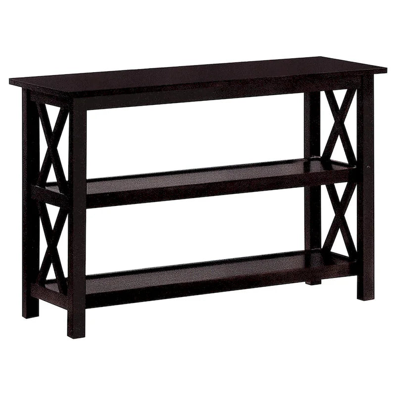 Console de canapé merlot foncé à 2 étagères