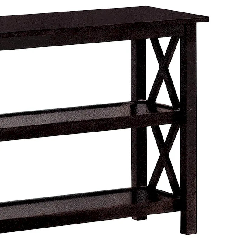 Console de canapé merlot foncé à 2 étagères
