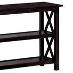 Console de canapé merlot foncé à 2 étagères