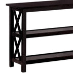 Console de canapé merlot foncé à 2 étagères