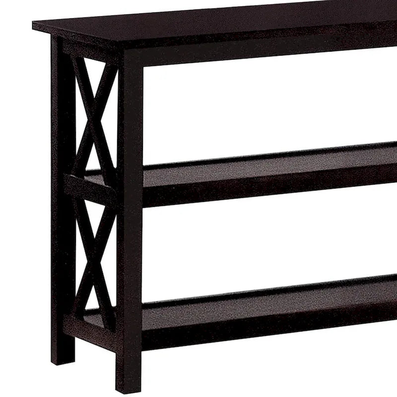 Console de canapé merlot foncé à 2 étagères