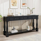 Console méditerranéenne avec 3 tiroirs de rangement et étagère inférieure ouverte pour entrée de maison et hôtel