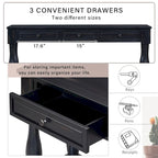 Console méditerranéenne avec 3 tiroirs de rangement et étagère inférieure ouverte pour entrée de maison et hôtel