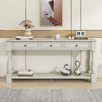 Console méditerranéenne avec 3 tiroirs de rangement et étagère inférieure ouverte pour entrée de maison et hôtel