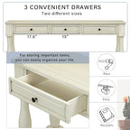 Console méditerranéenne avec 3 tiroirs de rangement et étagère inférieure ouverte pour entrée de maison et hôtel