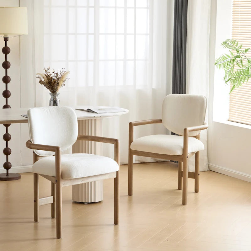 - Chaises de salle à manger Harper Mordern rembourrées en bois d'hévéa (lot de 2)