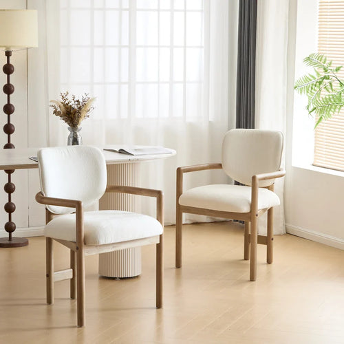 - Chaises de salle à manger Harper Mordern rembourrées en bois d'hévéa (lot de 2)