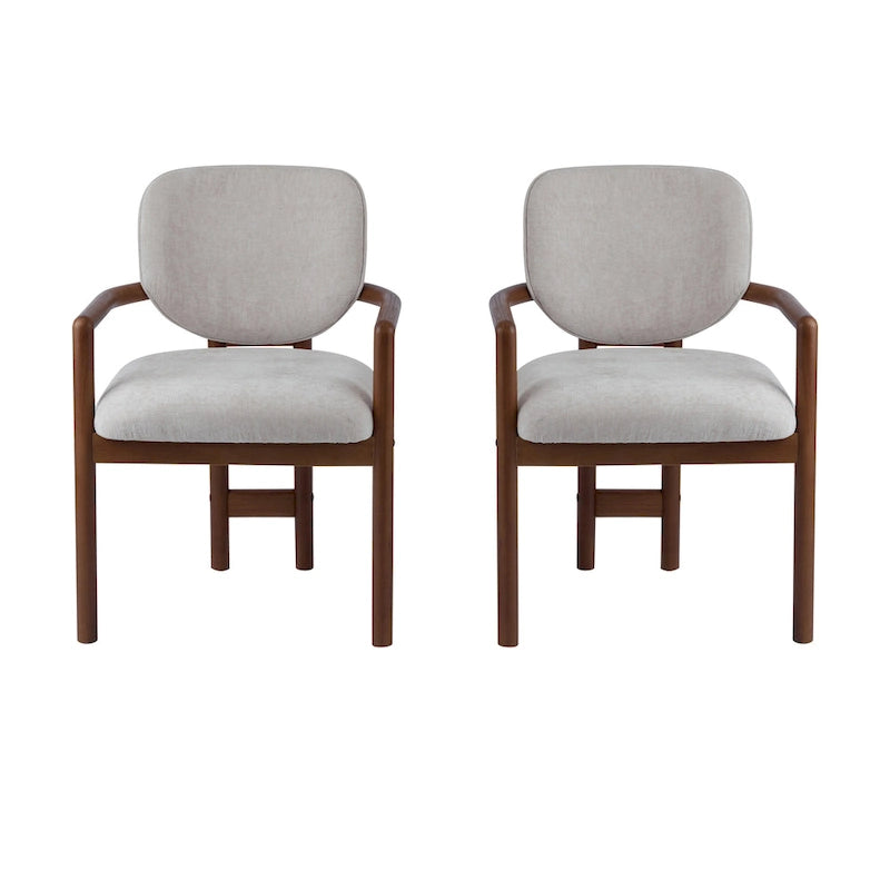 - Chaises de salle à manger Harper Mordern rembourrées en bois d'hévéa (lot de 2)