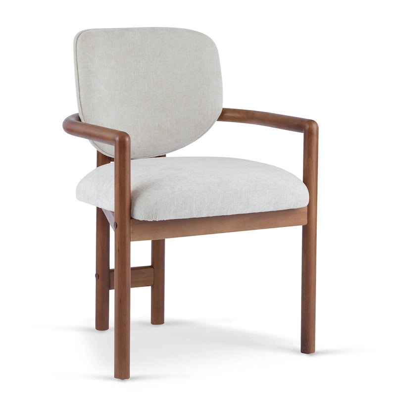 - Chaises de salle à manger Harper Mordern rembourrées en bois d'hévéa (lot de 2)