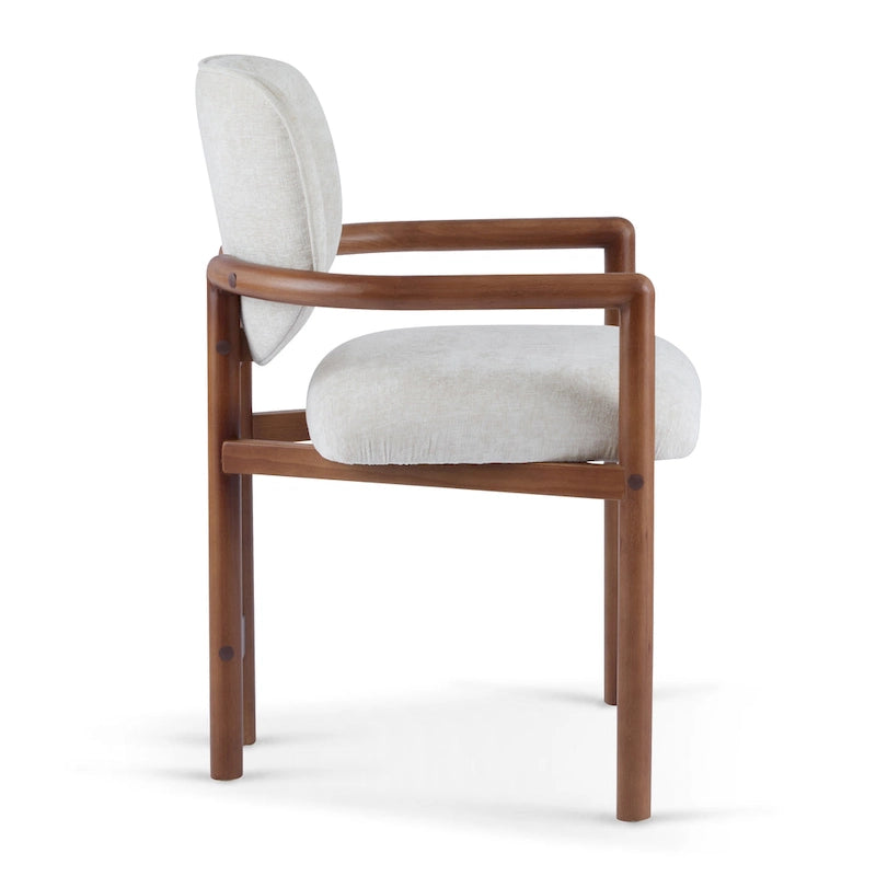 - Chaises de salle à manger Harper Mordern rembourrées en bois d'hévéa (lot de 2)