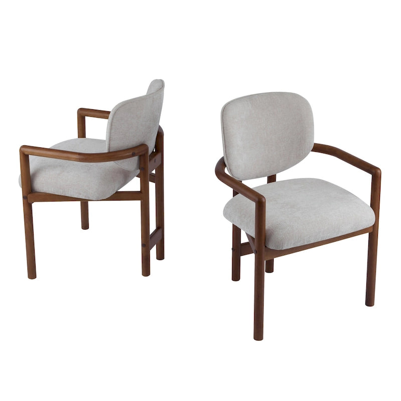 - Chaises de salle à manger Harper Mordern rembourrées en bois d'hévéa (lot de 2)