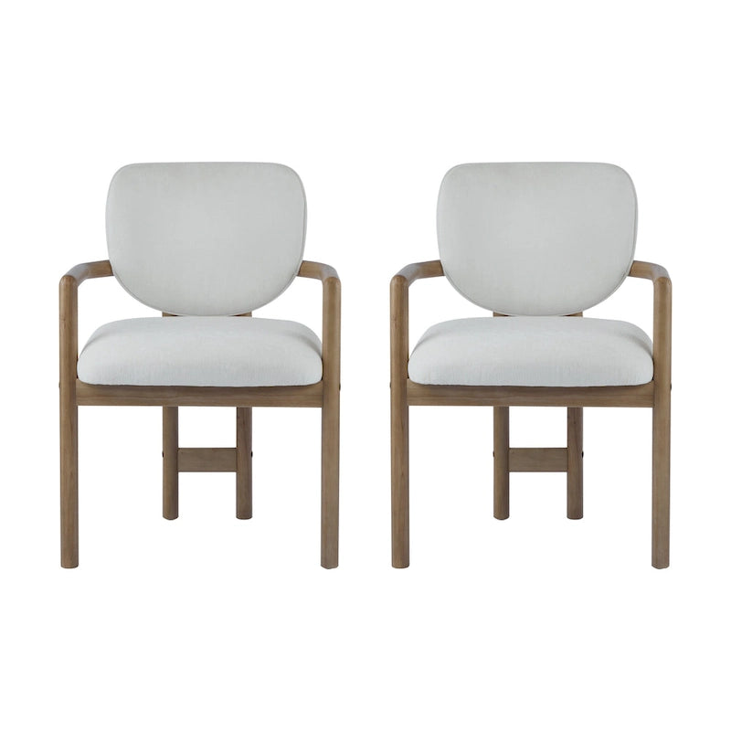- Chaises de salle à manger Harper Mordern rembourrées en bois d'hévéa (lot de 2)