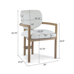 - Chaises de salle à manger Harper Mordern rembourrées en bois d'hévéa (lot de 2)