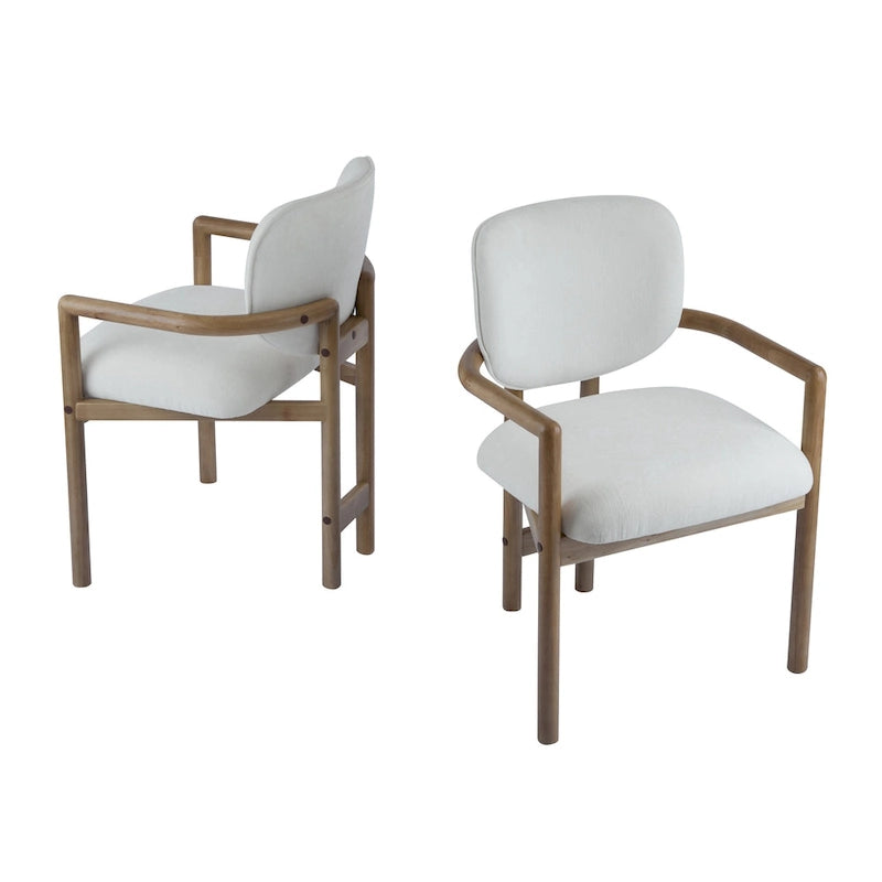 - Chaises de salle à manger Harper Mordern rembourrées en bois d'hévéa (lot de 2)