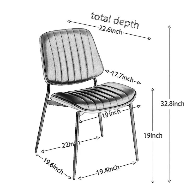 Lot de 2 chaises de salle à manger en lin avec pieds en métal, dossier incurvé, chaise d'appoint pour salon/salle à manger