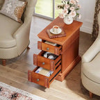 Table d'appoint étroite à 3 tiroirs, table de chevet/bout de canapé vintage
