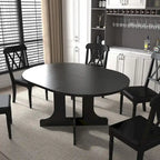 Table à manger ronde moderne avec plateau extensible et piètement en X pour les dîners de famille, les petits espaces et les aménagements multi-scènes