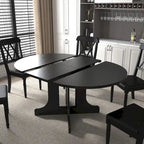 Table à manger ronde moderne avec plateau extensible et piètement en X pour les dîners de famille, les petits espaces et les aménagements multi-scènes