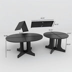 Table à manger ronde moderne avec plateau extensible et piètement en X pour les dîners de famille, les petits espaces et les aménagements multi-scènes