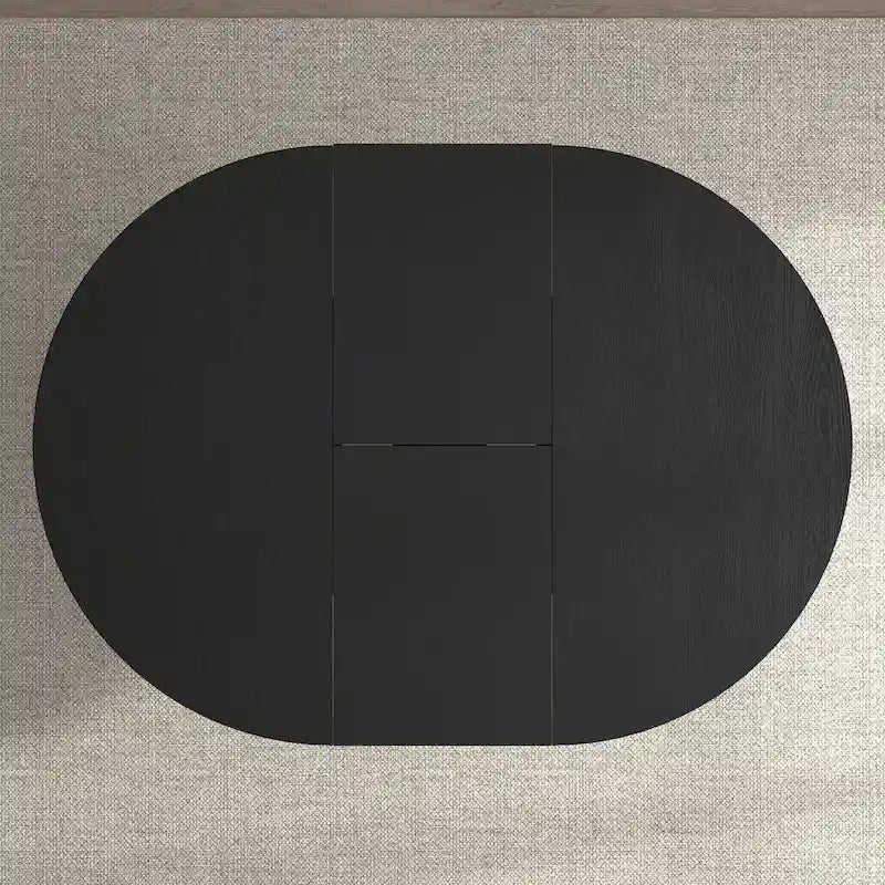 Table à manger ronde moderne avec plateau extensible et piètement en X pour les dîners de famille, les petits espaces et les aménagements multi-scènes