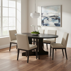 Table à manger ronde moderne avec plateau extensible et piètement en X pour les dîners de famille, les petits espaces et les aménagements multi-scènes