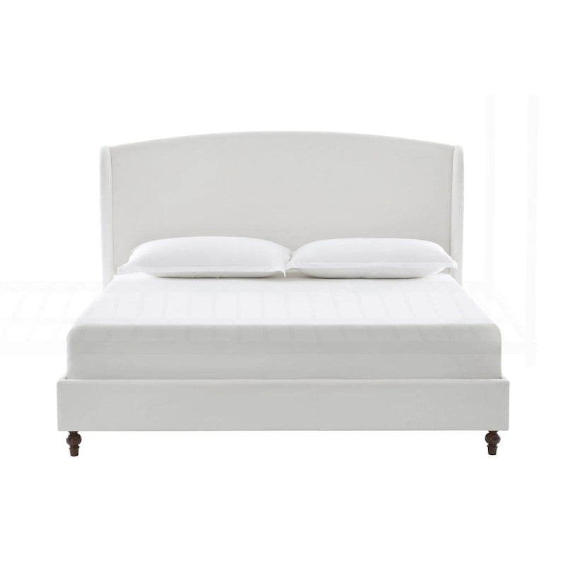 Lit King size rembourré et minimaliste avec dossier haut pour un sommeil de rêve et une chambre élégante