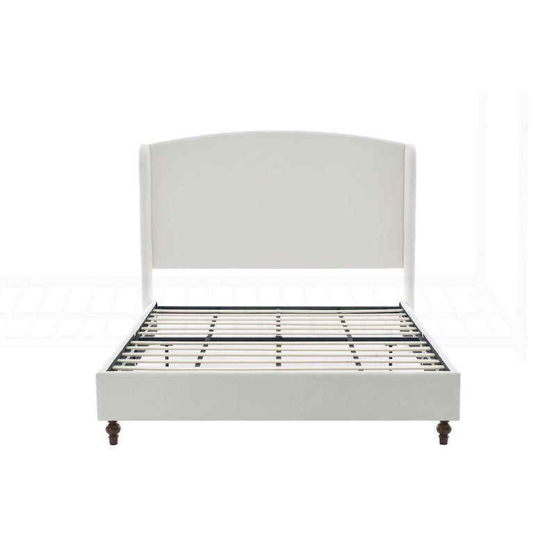 Lit King size rembourré et minimaliste avec dossier haut pour un sommeil de rêve et une chambre élégante