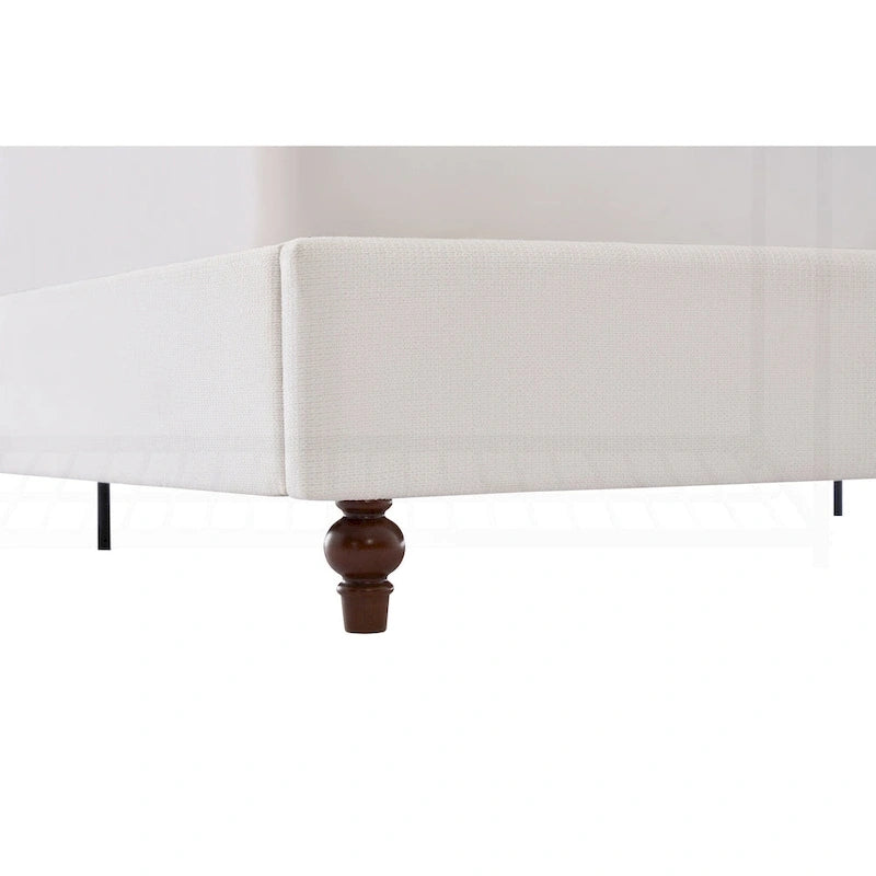 Lit King size rembourré et minimaliste avec dossier haut pour un sommeil de rêve et une chambre élégante