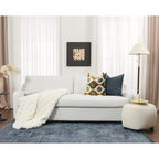   3-Seater Linen Upholstered Deep Seat Sofa with Flippable Cushions, 90W