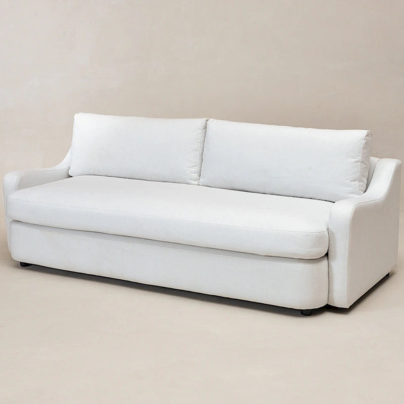 Canapé 3 places en lin à assise profonde avec coussins réversibles, 90L