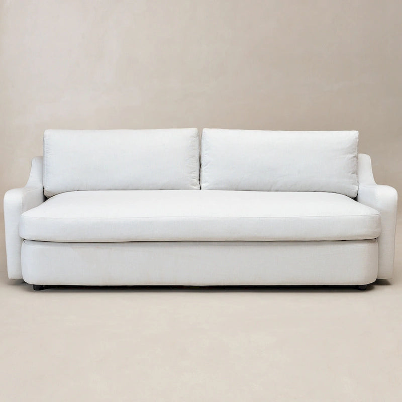 Canapé 3 places en lin à assise profonde avec coussins réversibles, 90L