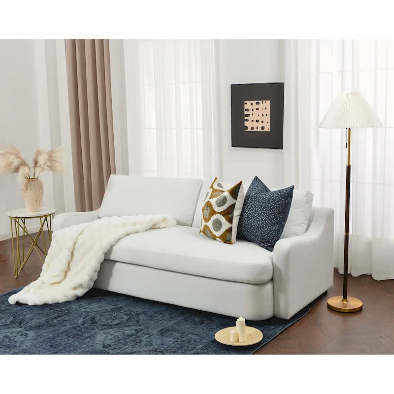 Canapé 3 places en lin à assise profonde avec coussins réversibles, 90L