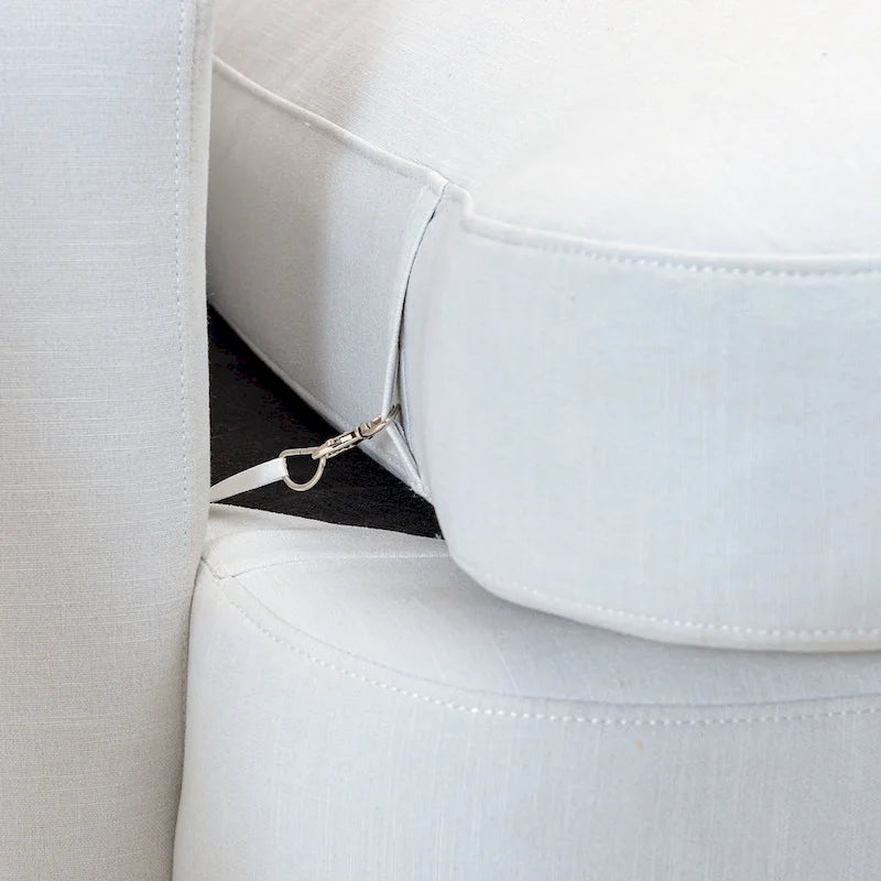 Canapé 3 places en lin à assise profonde avec coussins réversibles, 90L