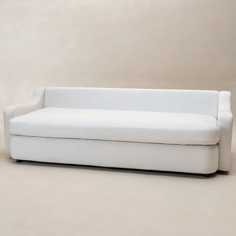 Canapé 3 places en lin à assise profonde avec coussins réversibles, 90L