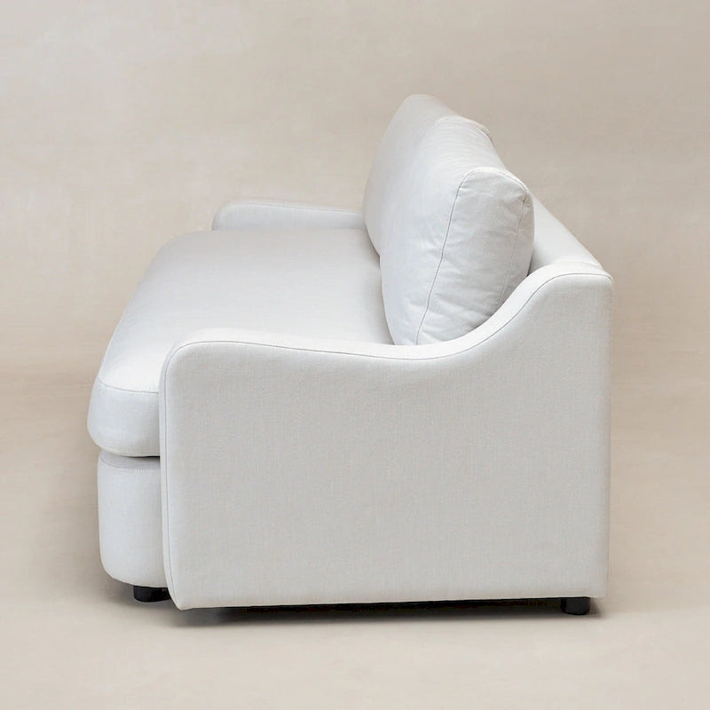Canapé 3 places en lin à assise profonde avec coussins réversibles, 90L