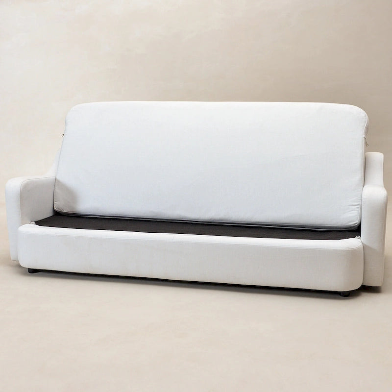 Canapé 3 places en lin à assise profonde avec coussins réversibles, 90L