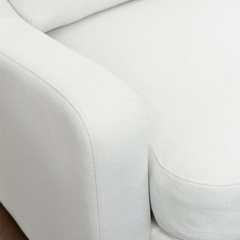 Canapé 3 places en lin à assise profonde avec coussins réversibles, 90L