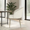   Dining Side Chair Set of 2, Padded Curved Back Contemporary White