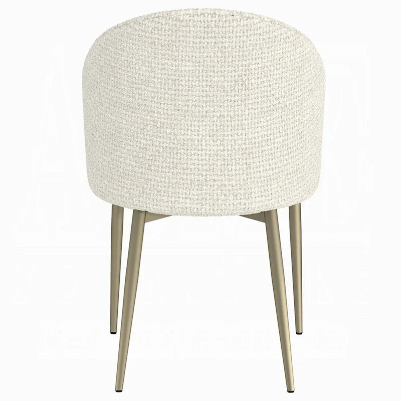Lot de 2 chaises de salle à manger contemporaines avec dossier incurvé et rembourré, blanc
