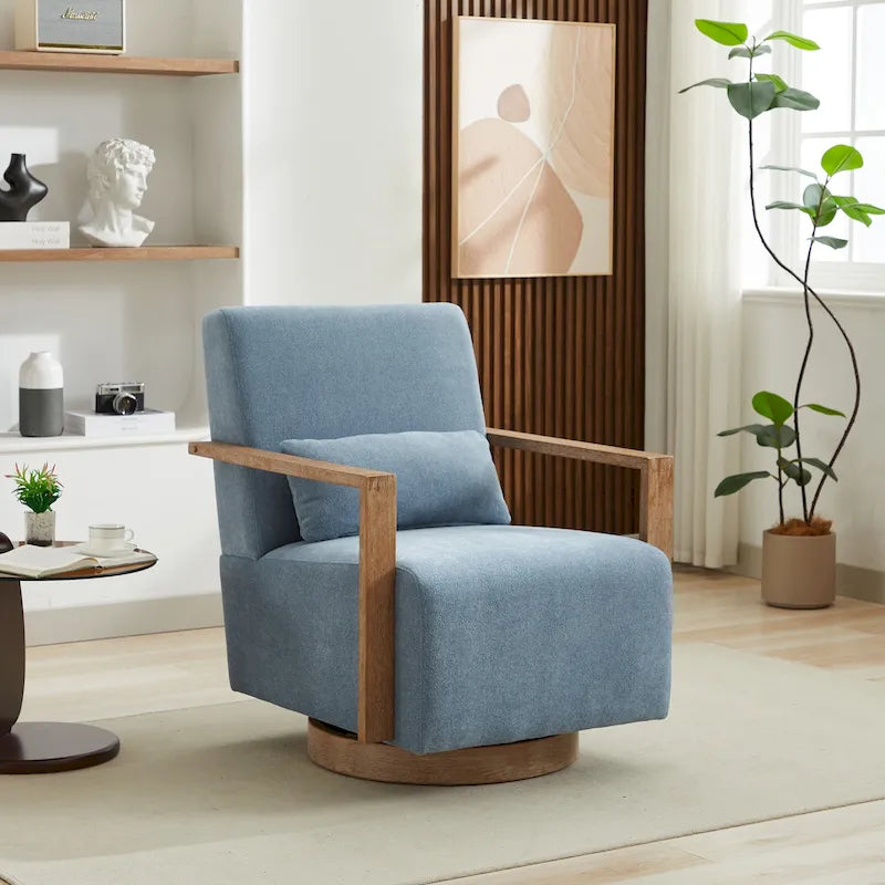30,31 € Fauteuil d'appoint pivotant rembourré en mélange de lin
