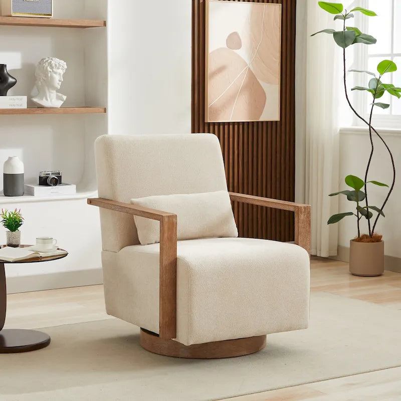30,31 € Fauteuil d'appoint pivotant rembourré en mélange de lin