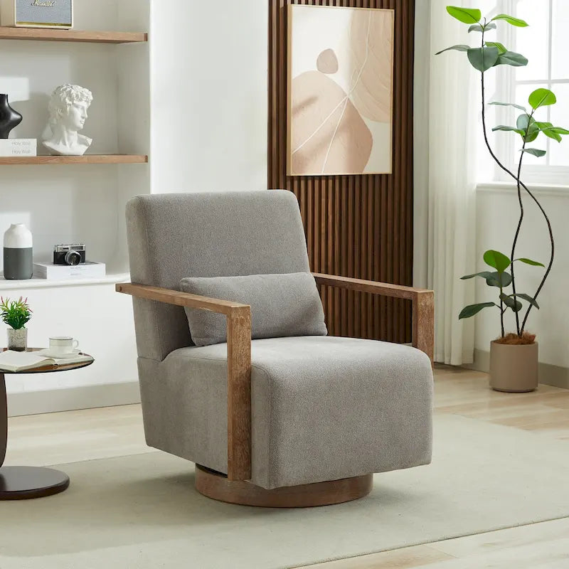 30,31 € Fauteuil d'appoint pivotant rembourré en mélange de lin