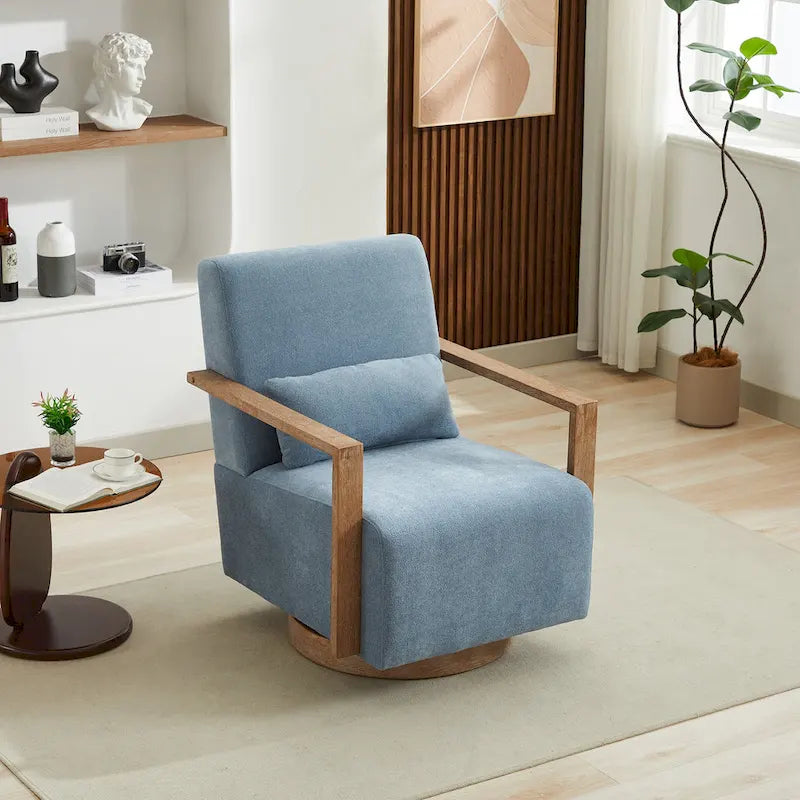 30,31 € Fauteuil d'appoint pivotant rembourré en mélange de lin