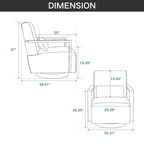 30,31 € Fauteuil d'appoint pivotant rembourré en mélange de lin
