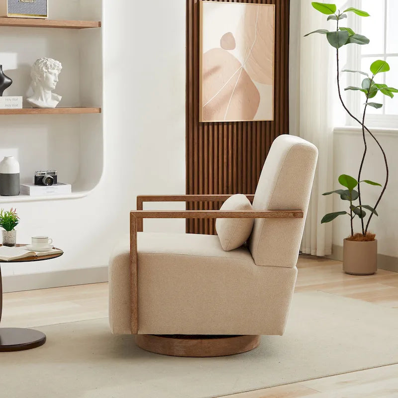 30,31 € Fauteuil d'appoint pivotant rembourré en mélange de lin