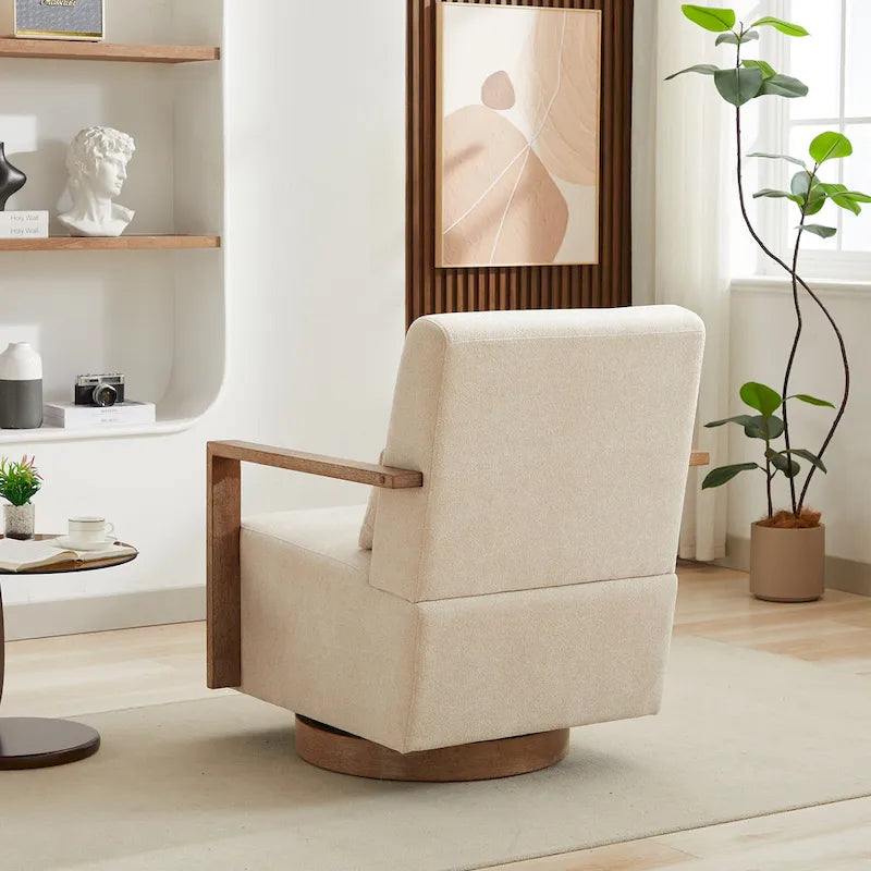 30,31 € Fauteuil d'appoint pivotant rembourré en mélange de lin