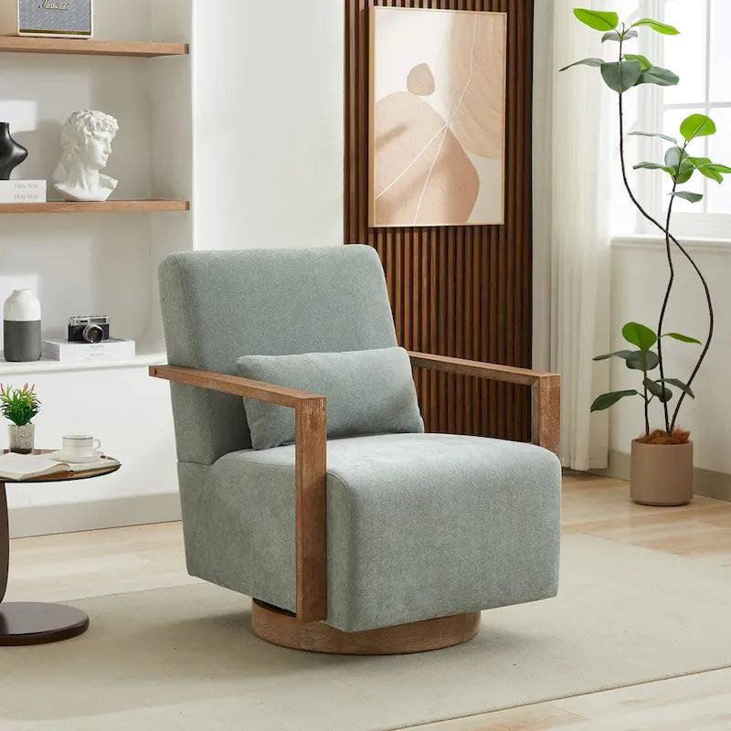 30,31 € Fauteuil d'appoint pivotant rembourré en mélange de lin