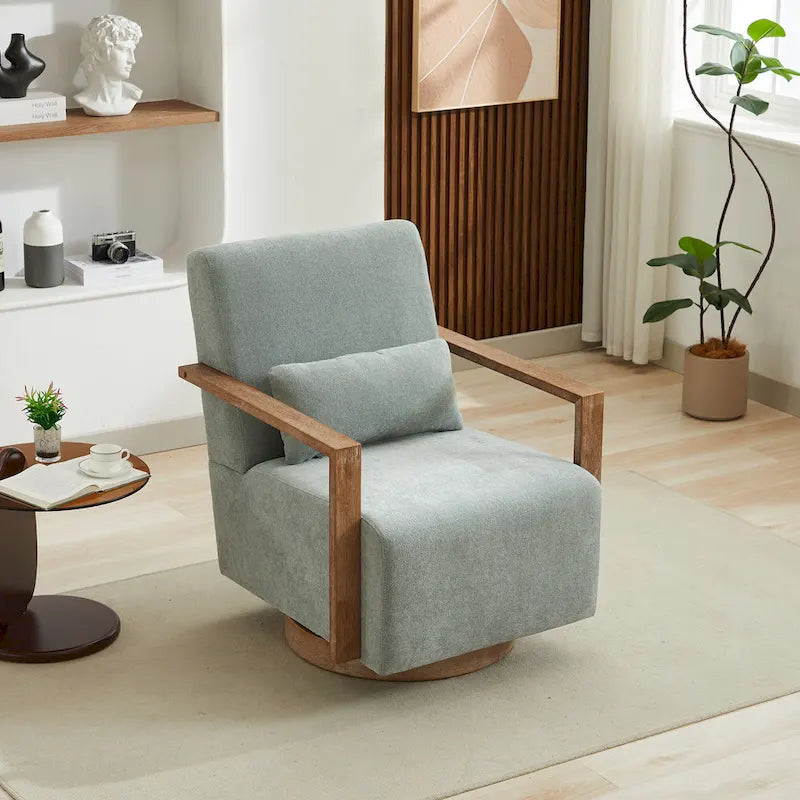 30,31 € Fauteuil d'appoint pivotant rembourré en mélange de lin