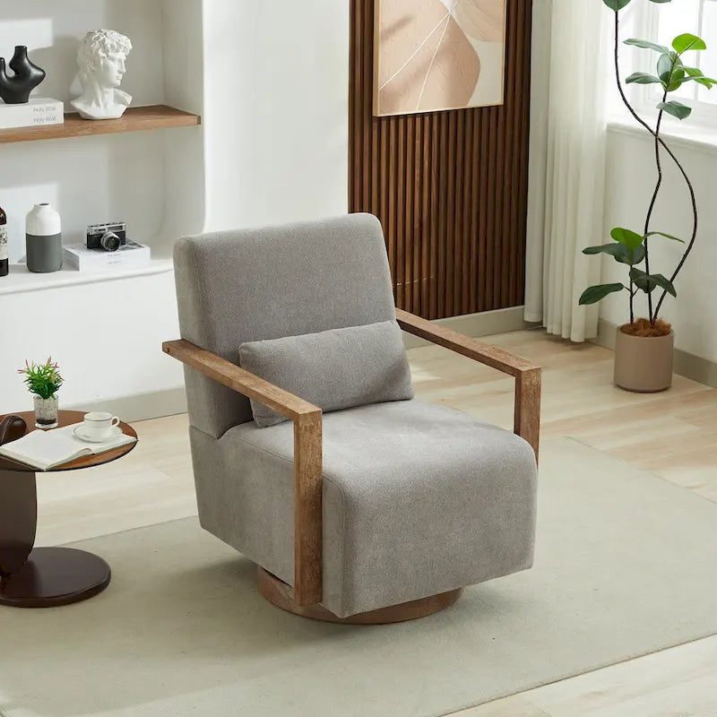 30,31 € Fauteuil d'appoint pivotant rembourré en mélange de lin